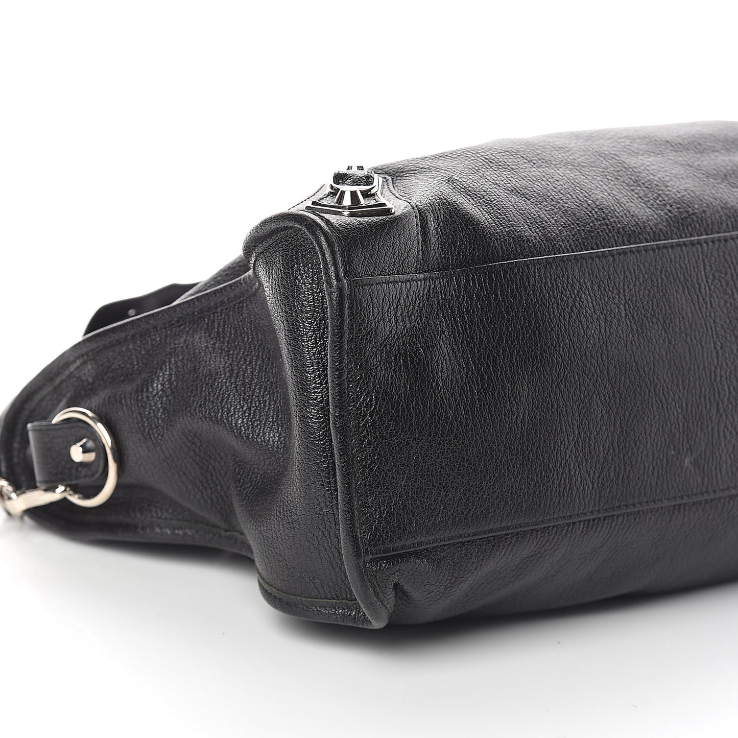 Chevre Silver Metallic Edge Hardware City Black