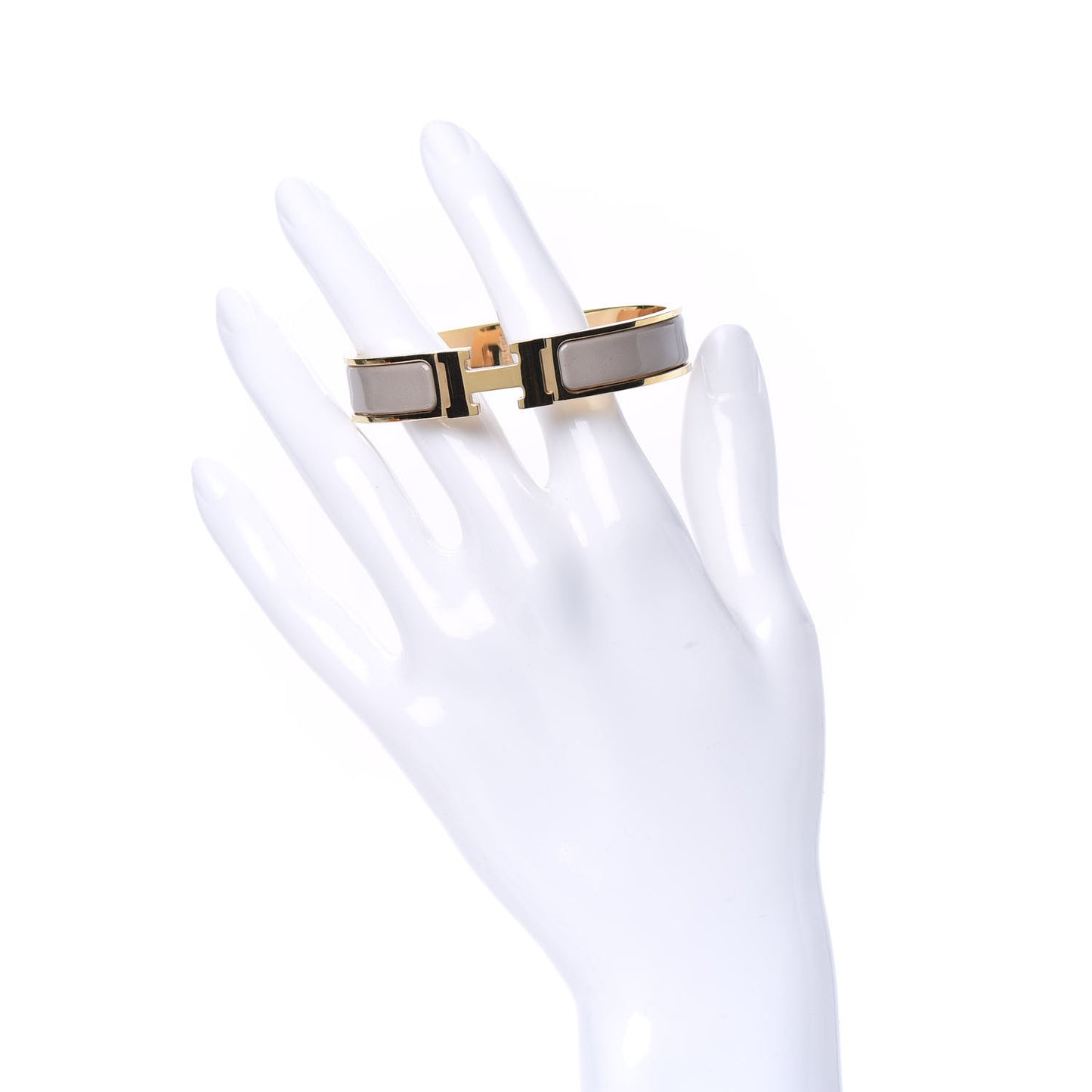 Enamel Clic Clac H Narrow Bracelet PM Marron Glace