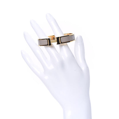 Hermes Enamel Clic Clac H Narrow Bracelet PM Marron Glace 2 of 6