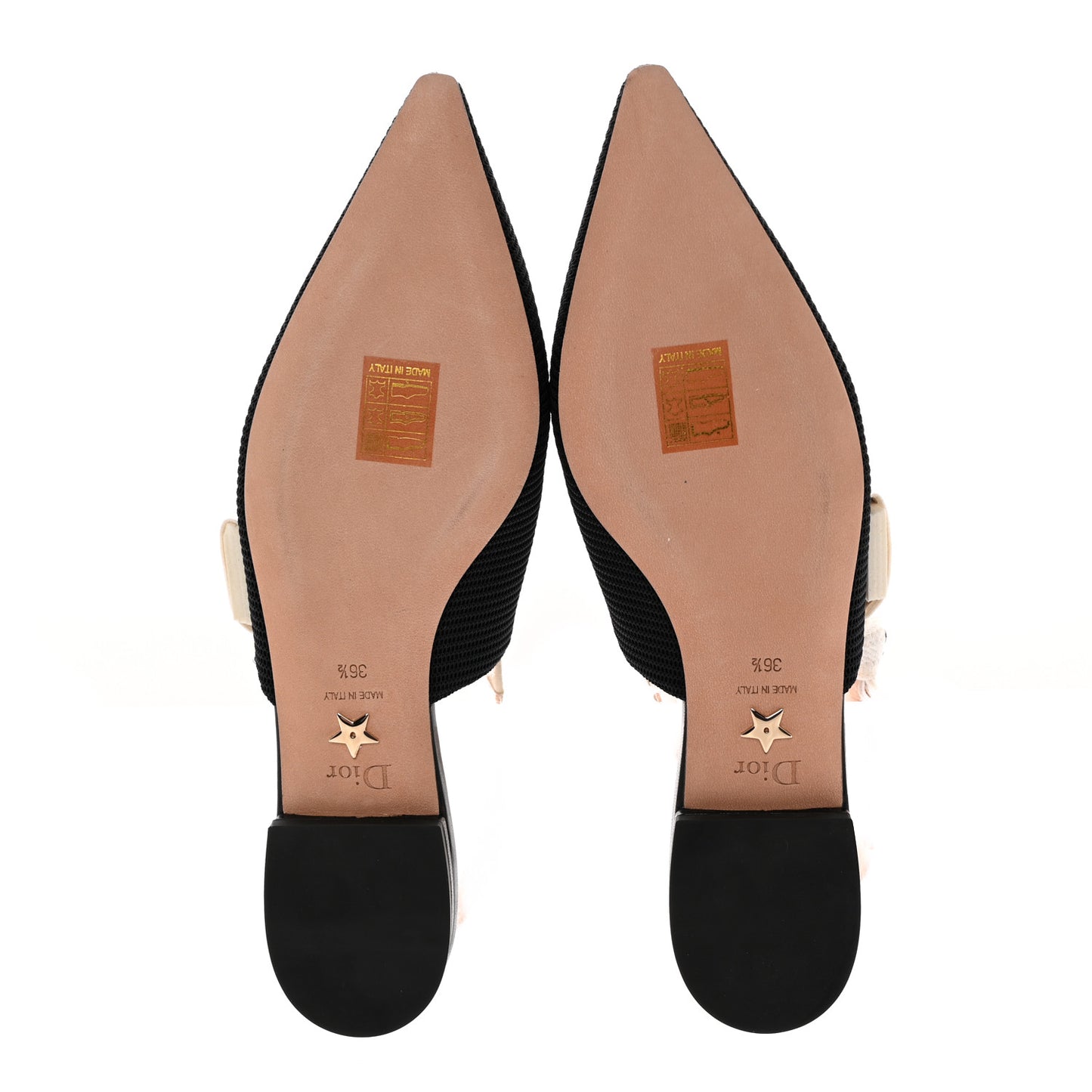 Technical Canvas Ribbon J'Adior Slingback Flats 36.5 Black