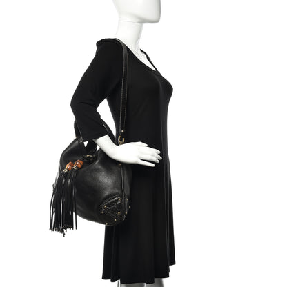 Gucci Calfskin Medium Indy Top Handle Hobo Black 2 of 10