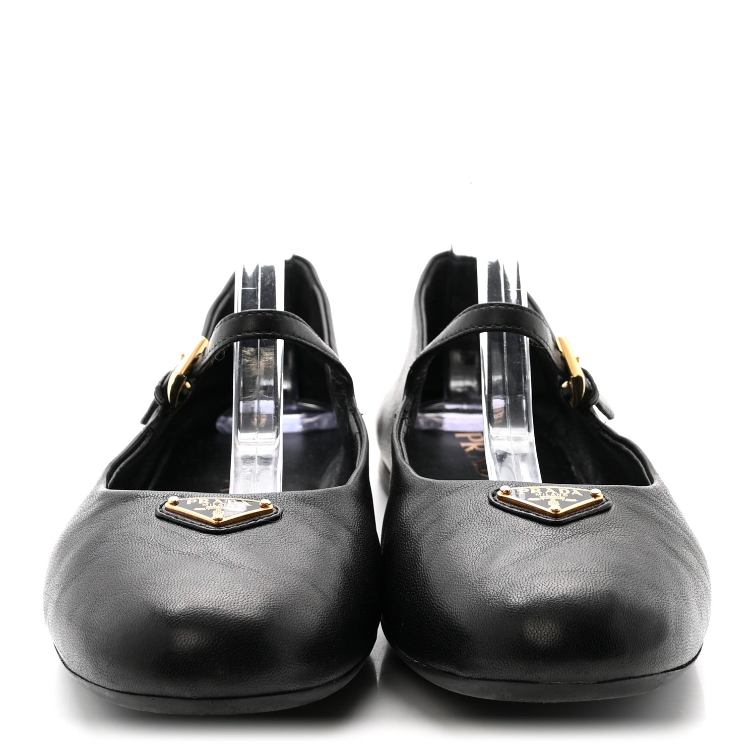 Prada Nappa Metal Triangle Logo Ballet Flats 39 Black 3 of 10
