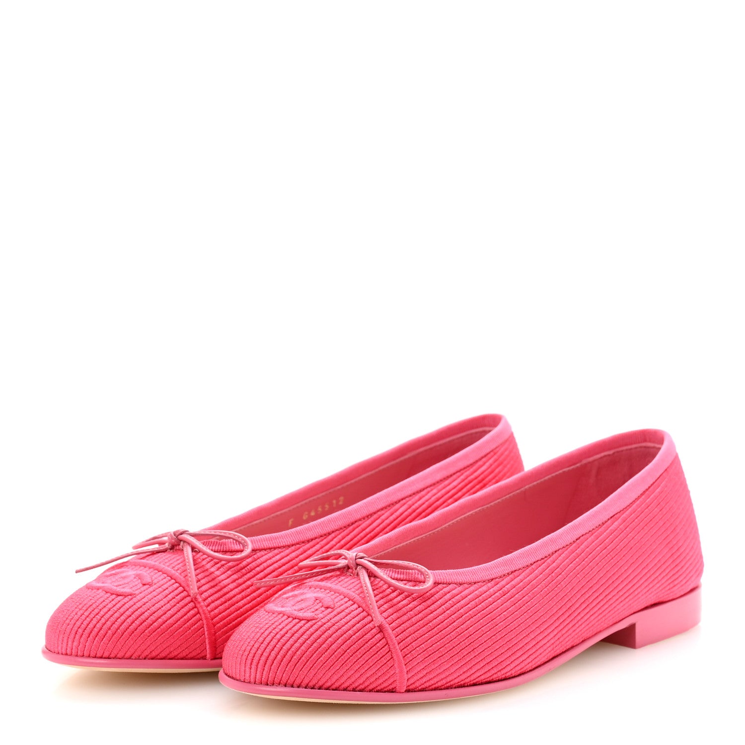 Chanel Embroidered Fabric Cap Toe CC Ballerina Flats 37 Dark Pink 4 of 10