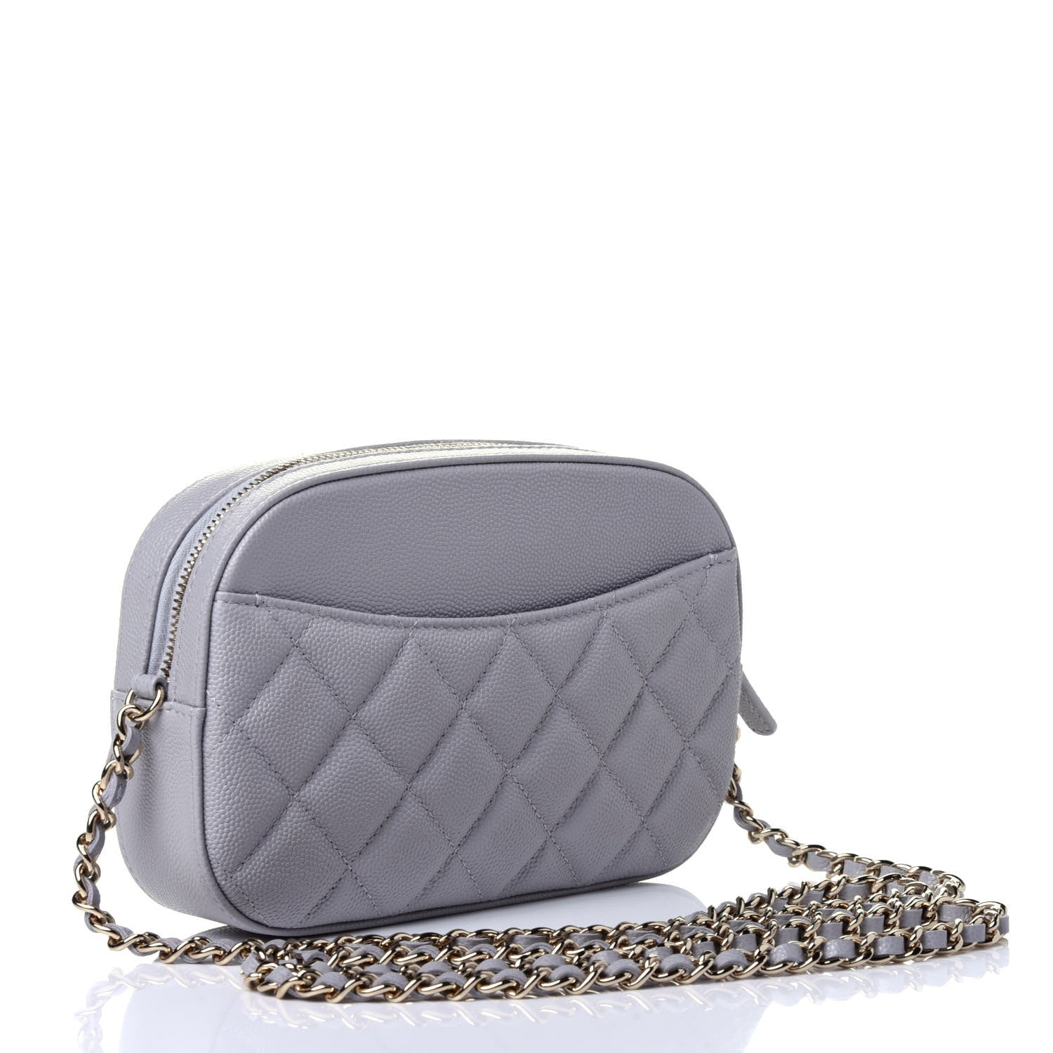 Chanel Caviar Quilted Camera Case Grey 2 of 4
