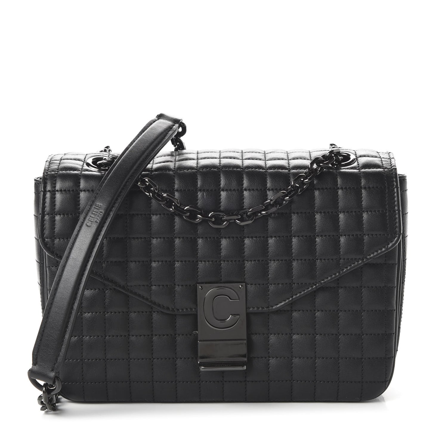 Calfskin Quilted Medium C Bag Black