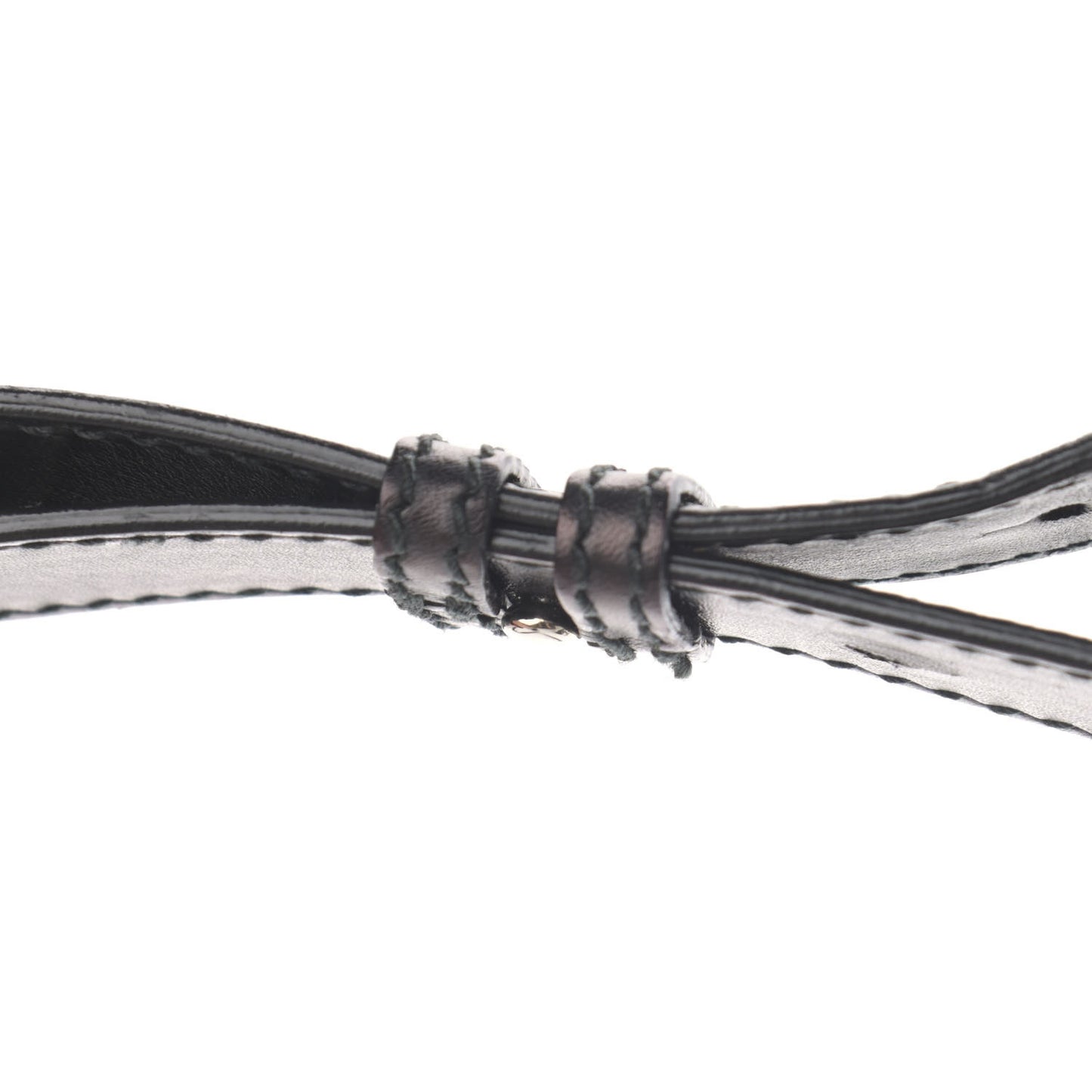 Smooth Calfskin Metallic Patent Giant 12 Silver Hardware Mini City Black Gris