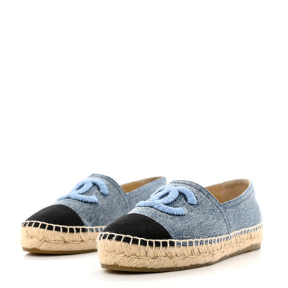 Chanel Denim CC Espadrilles 35 Blue Black 3 of 10