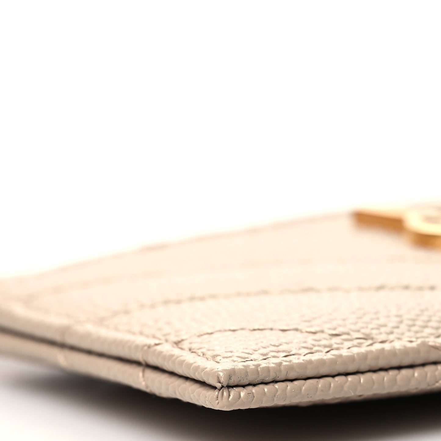 Grain De Poudre Matelasse Chevron Monogram Credit Card Case Dark Beige