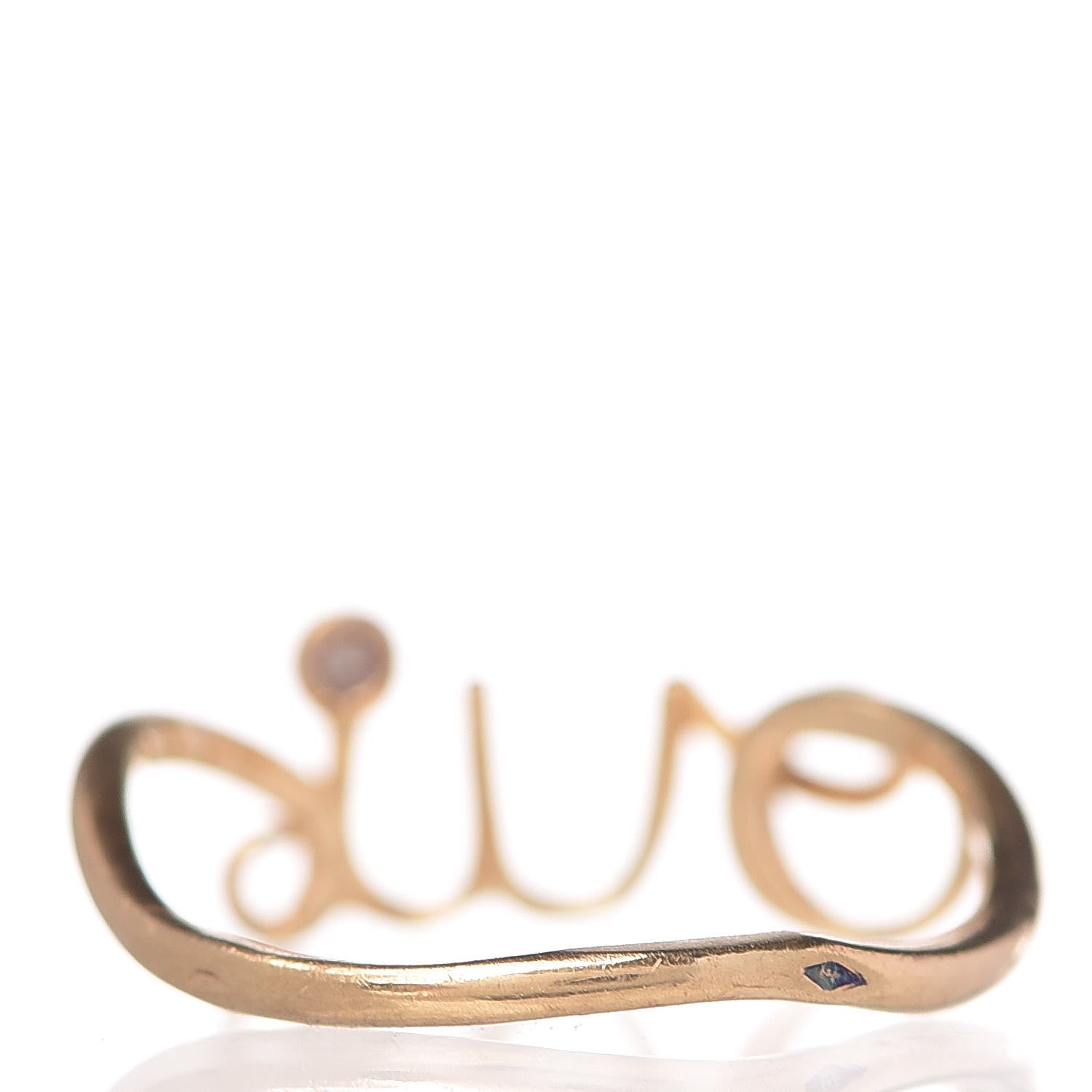 Christian Dior 18K Yellow Gold Diamond Oui Ring 54.5 7 3 of 4