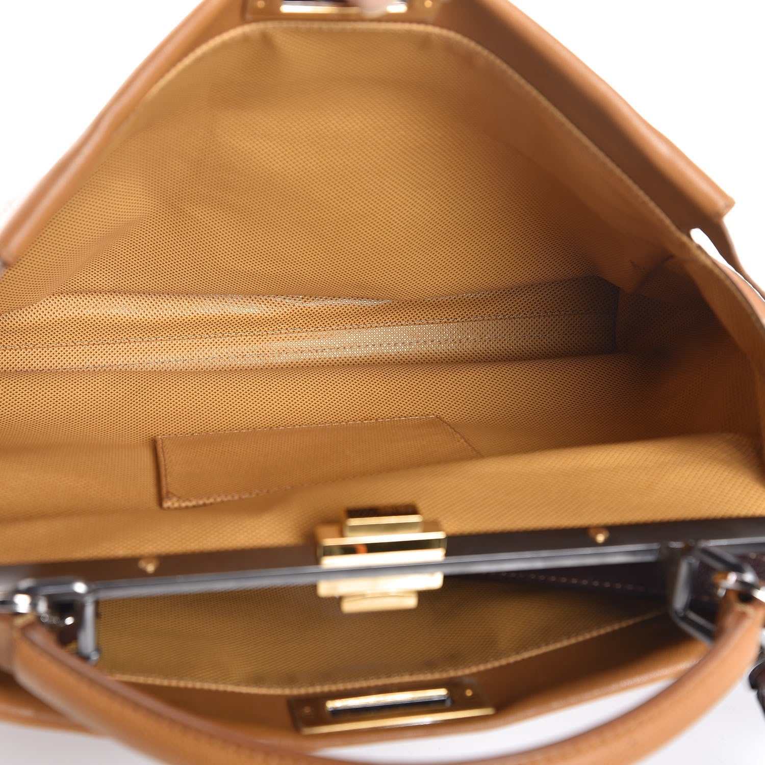 Fendi Goatskin Large Peekaboo Iconic Satchel Ocra 6 of 13