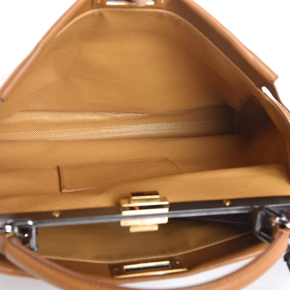 Fendi Goatskin Large Peekaboo Iconic Satchel Ocra 6 of 13