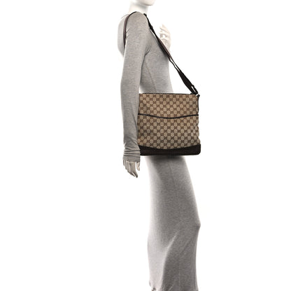 Gucci Monogram Calfskin Perforated Medium Flat Messenger Bag Dark Brown 2 of 10