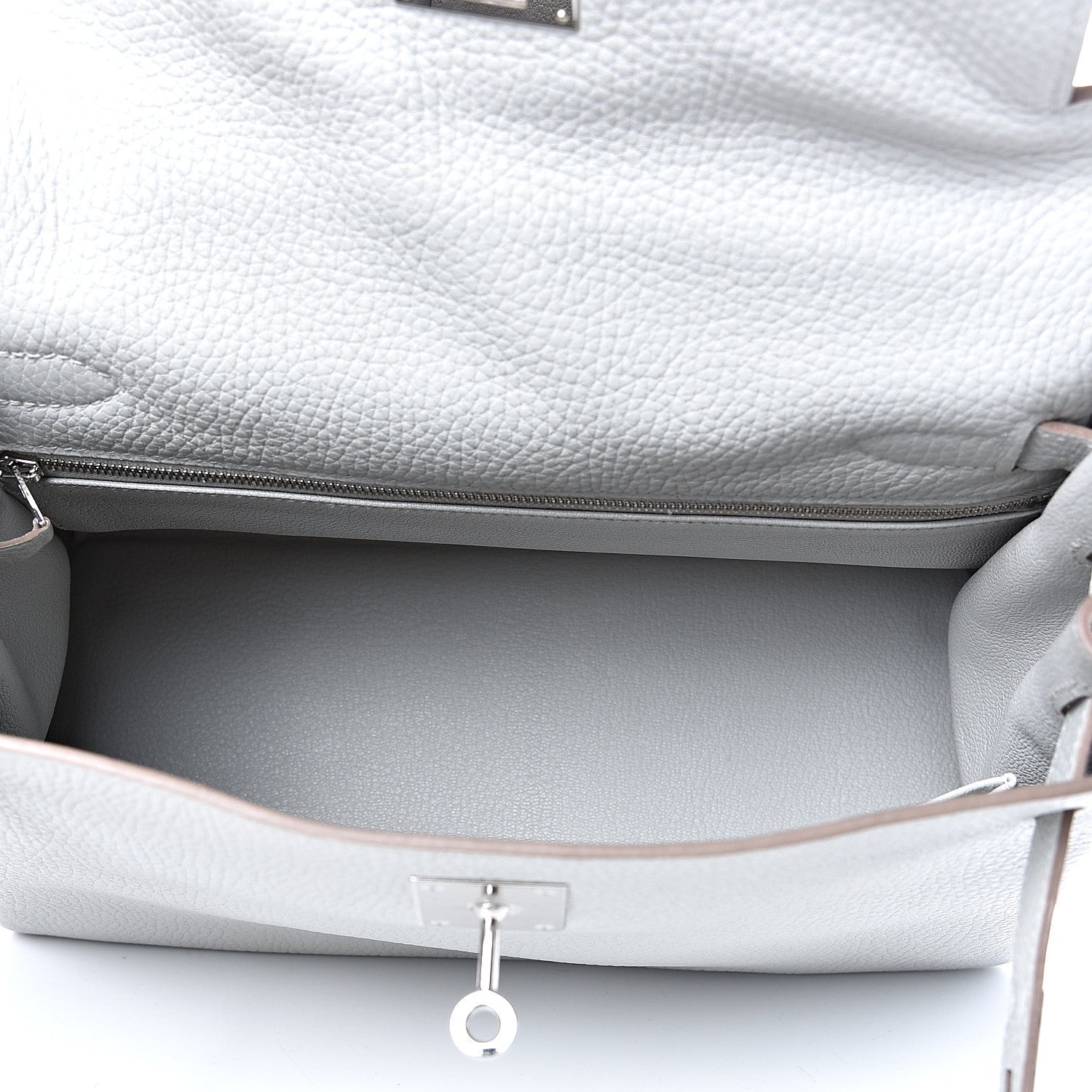 Hermes Taurillon Clemence Kelly Retourne 28 Gris Perle 4 of 11