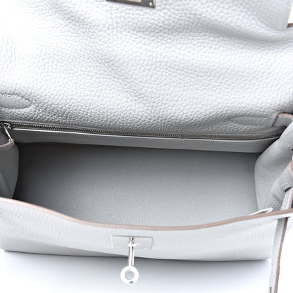 Hermes Taurillon Clemence Kelly Retourne 28 Gris Perle 4 of 11
