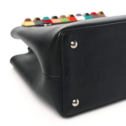 Fendi Vitello Baltico Dolce Studded Petite 2Jours Tote Black Multicolor 8 of 9