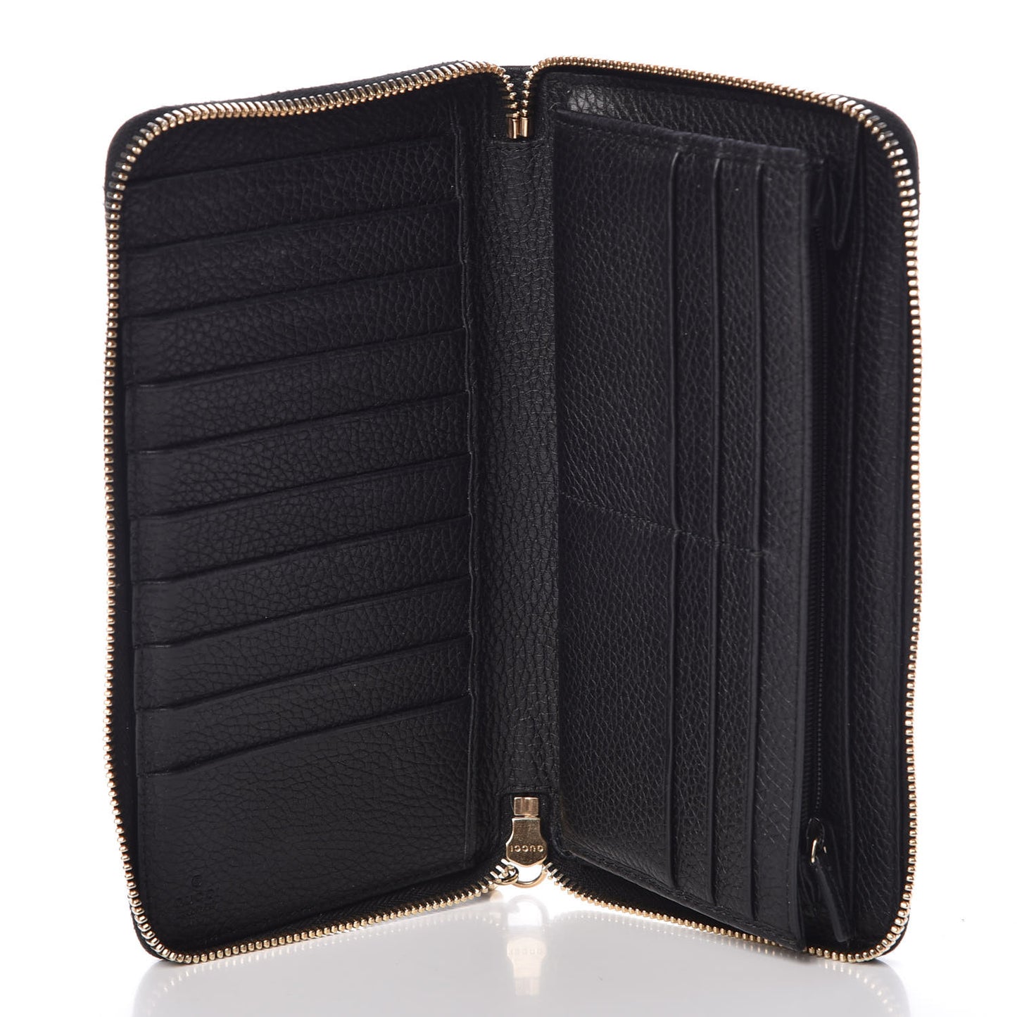Calfskin Soho Zip Around Wallet Black