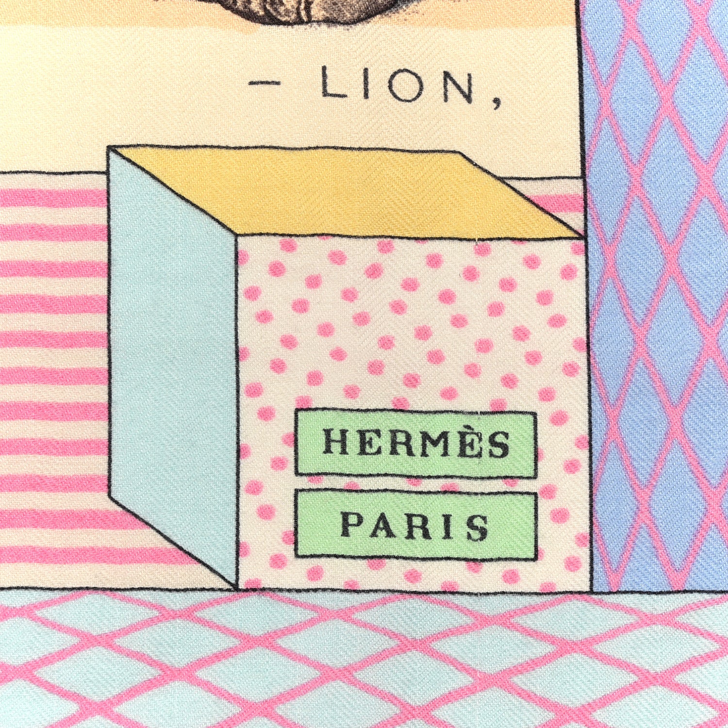 Hermes Cashmere Silk Grand Theatre Nouveau Shawl 140 White Rose Jaune Pale 2 of 6