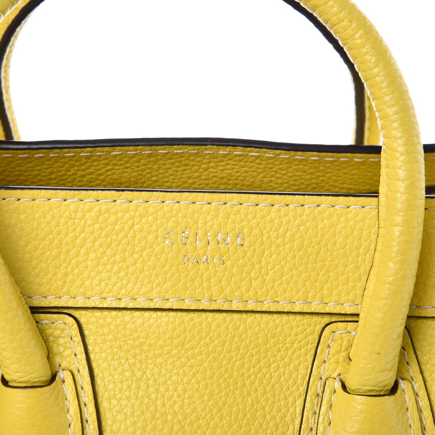 Drummed Calfskin Nano Luggage Citron