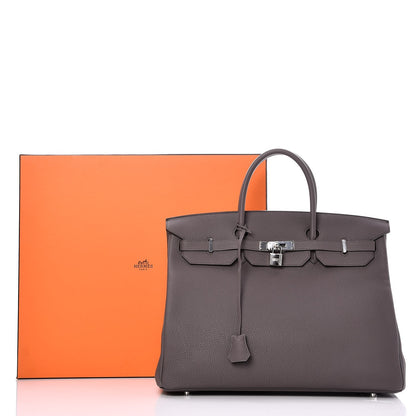 Hermes Togo Birkin 40 Etain 35 of 35