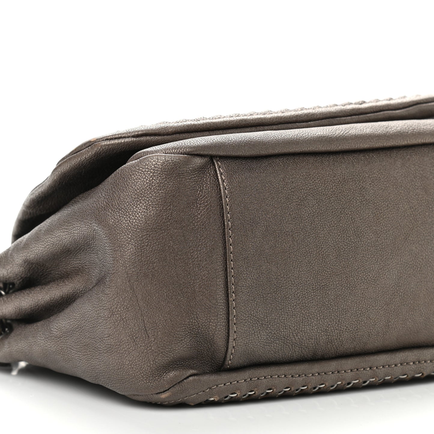 Metallic Deerskin Luxe Ligne Flap Bronze