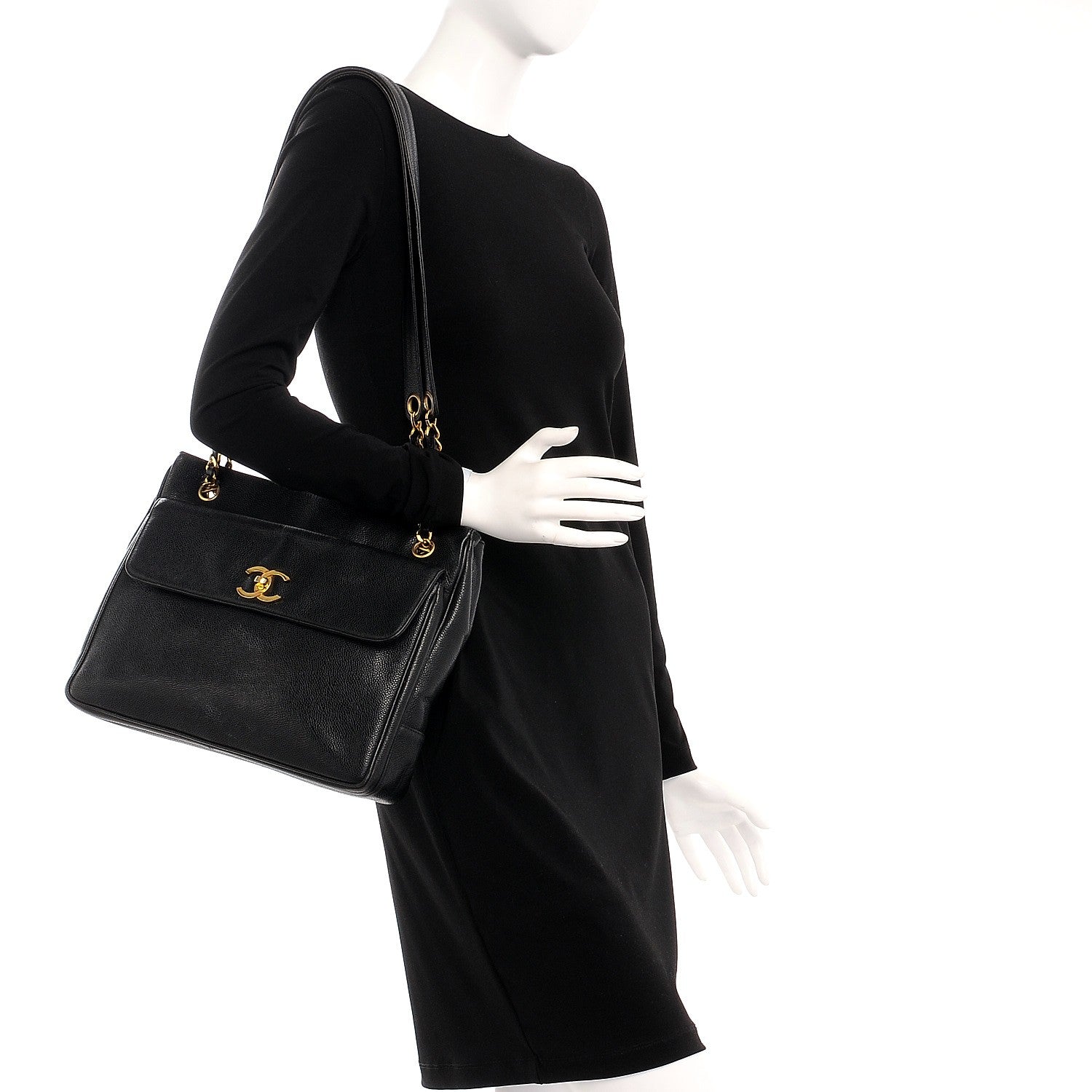 Chanel Caviar CC Shopper Tote Black 2 of 13