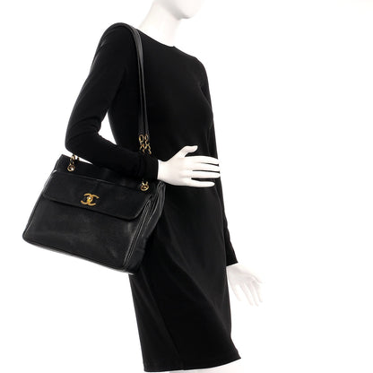Chanel Caviar CC Shopper Tote Black 2 of 13
