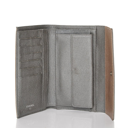 Chanel Metallic Calfskin Diamond Stitched Flap Wallet Gold 5 of 8