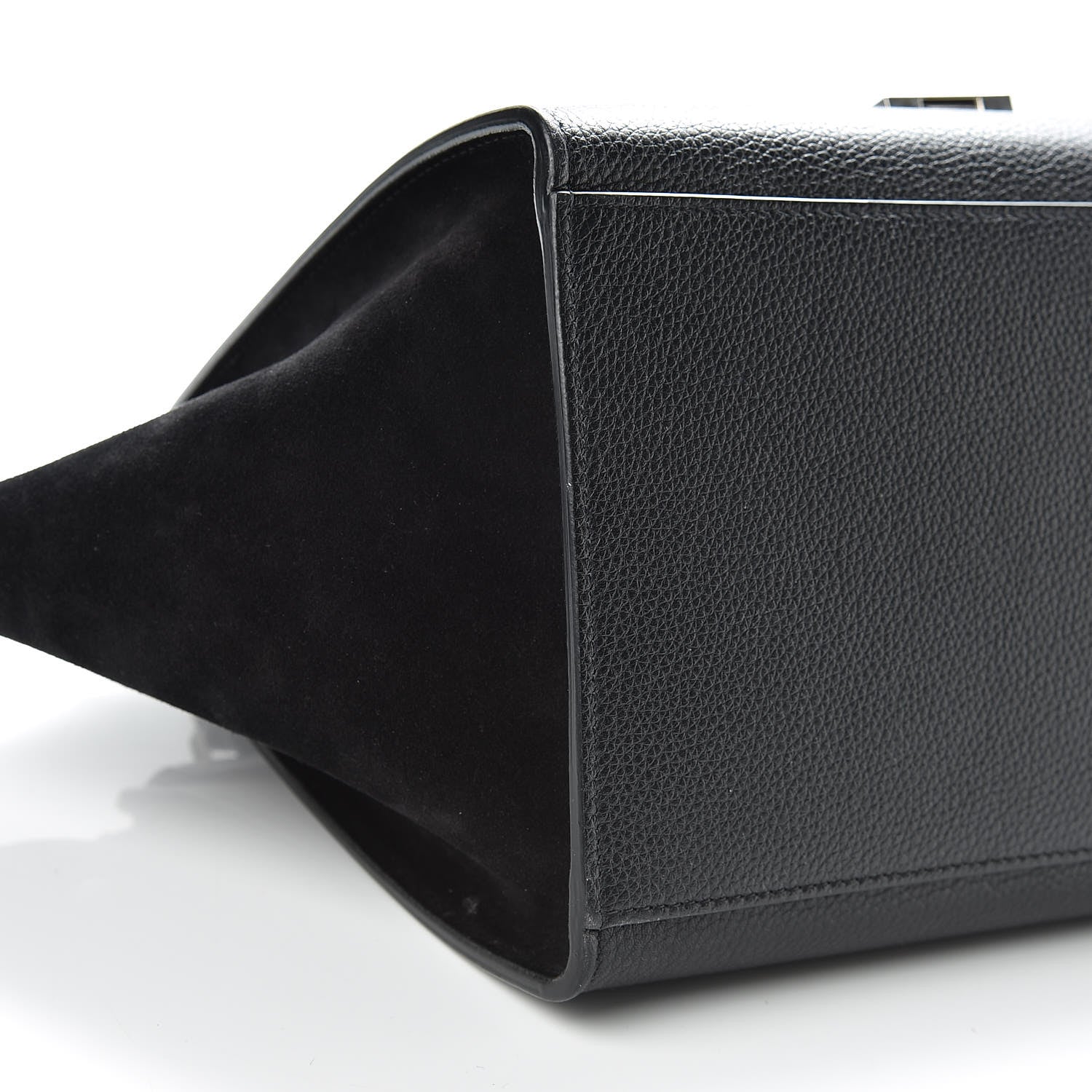 Celine Drummed Calfskin Suede Small Trapeze Black 12 of 16