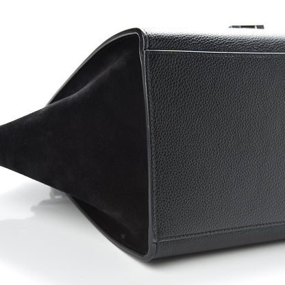 Celine Drummed Calfskin Suede Small Trapeze Black 12 of 16