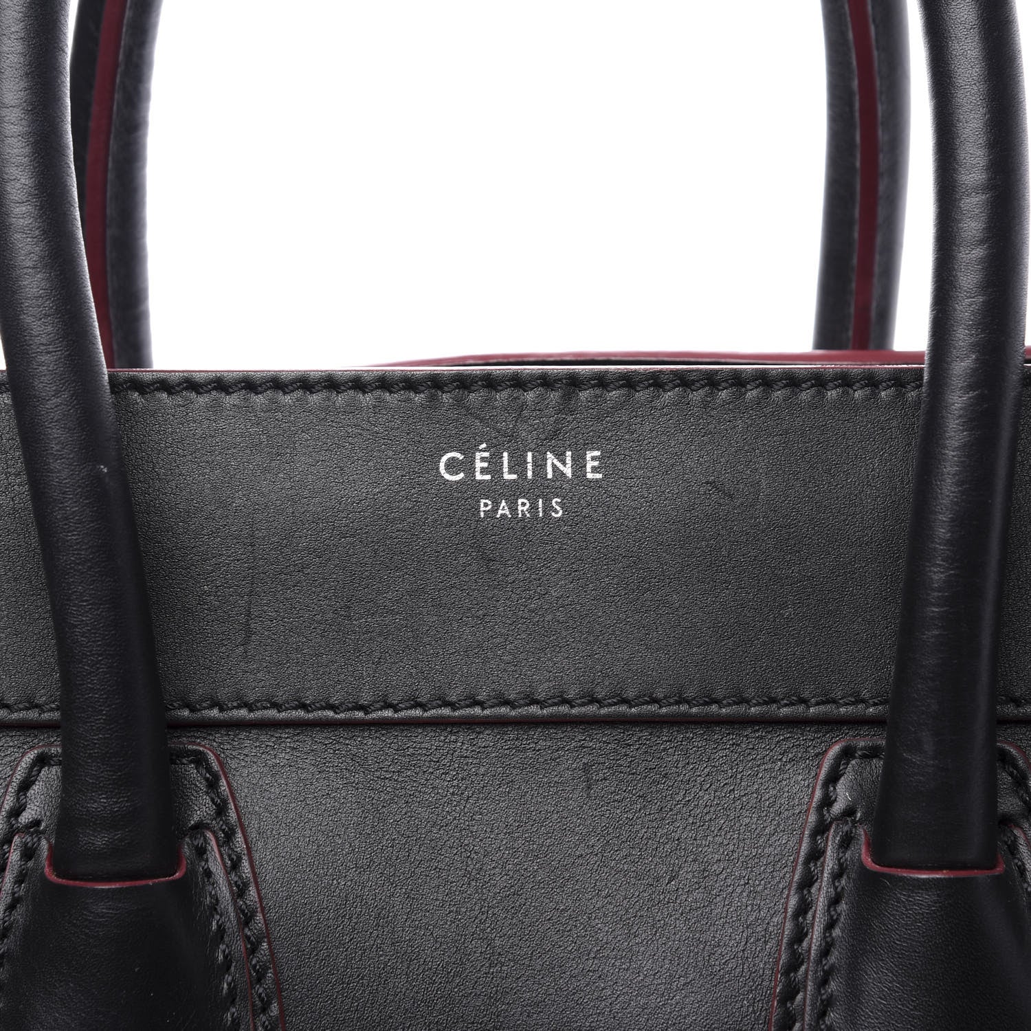Celine Smooth Calfskin Mini Luggage Black Pink 9 of 9