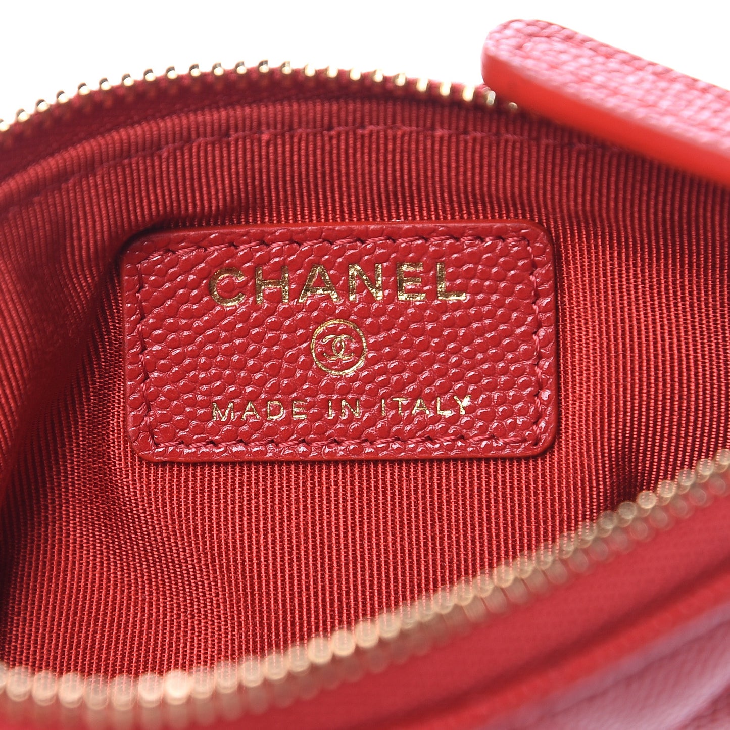 Caviar Quilted Small Cosmetic Case Red