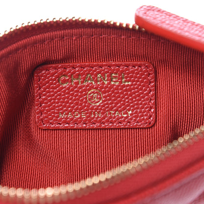 Chanel Caviar Quilted Small Cosmetic Case Red 6 of 8