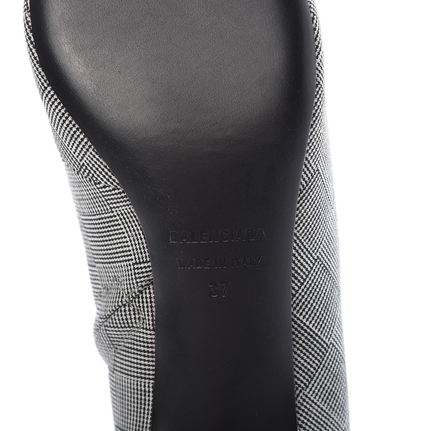 Balenciaga Wool Checked Knife Pointy Toe Boots 37 5 of 6