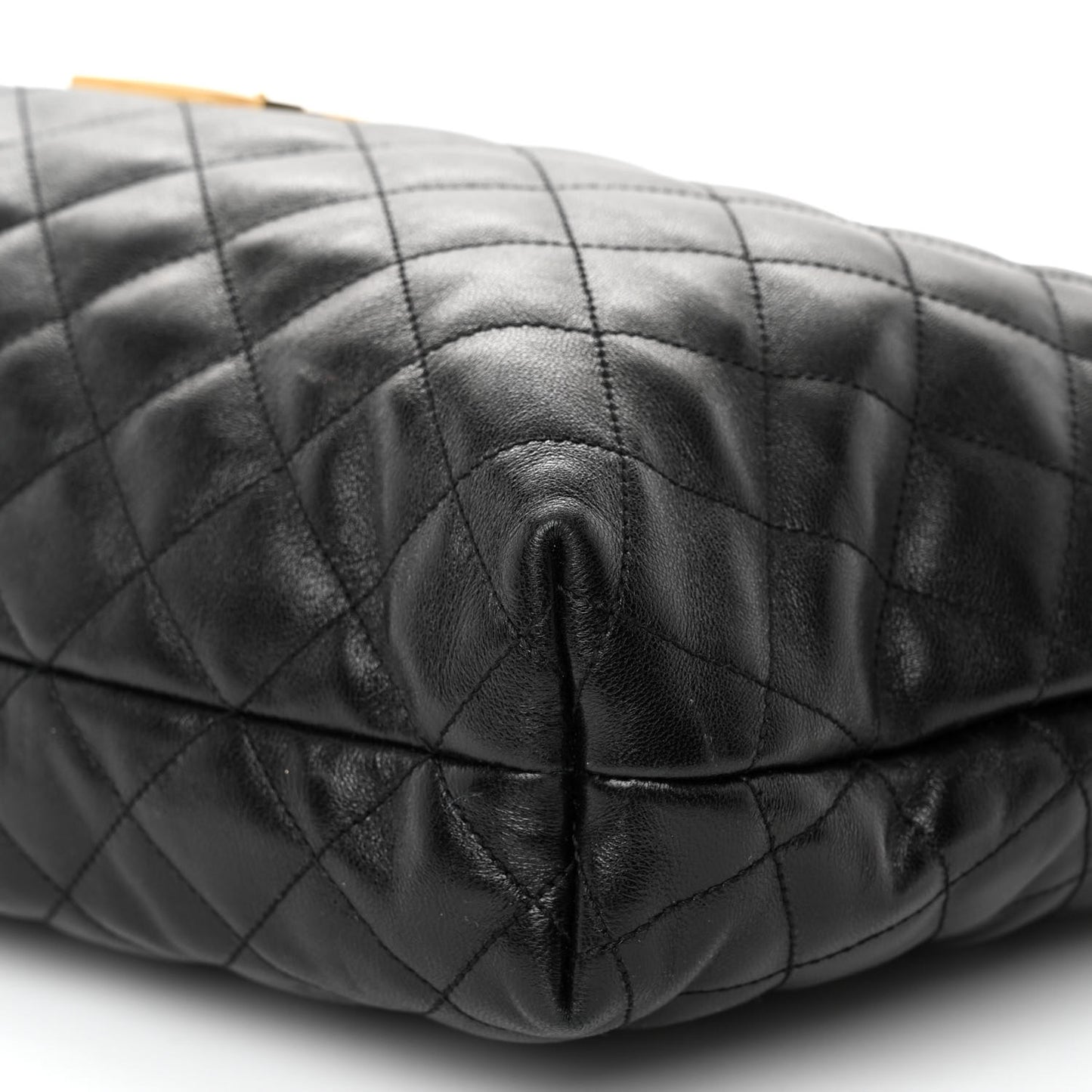Lambskin Quilted Maxi Icare Shopping Tote Black