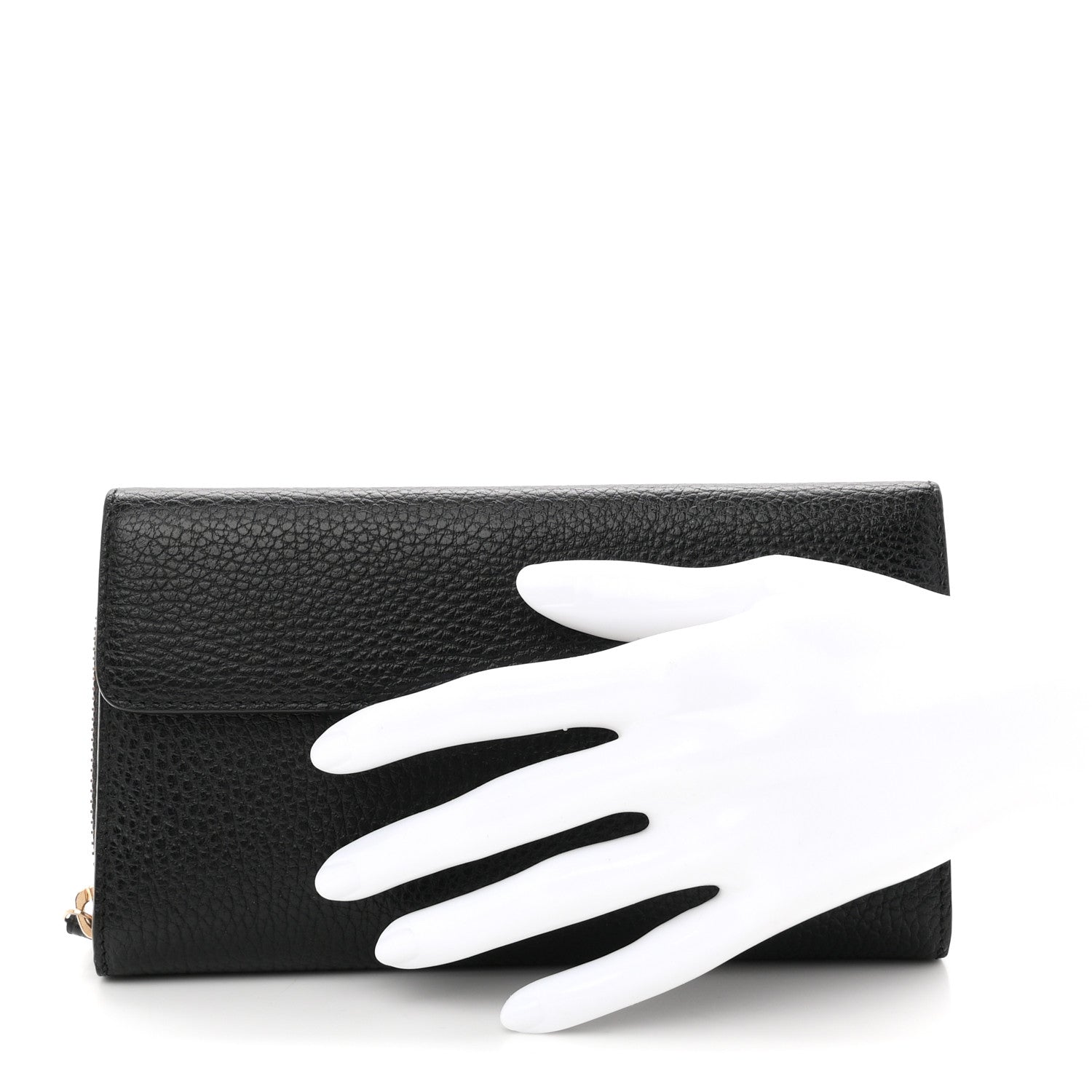 Gucci Dollar Calfskin Interlocking G Continental Wallet Black 2 of 8