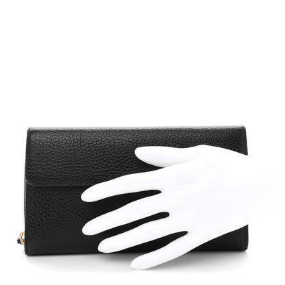 Gucci Dollar Calfskin Interlocking G Continental Wallet Black 2 of 8