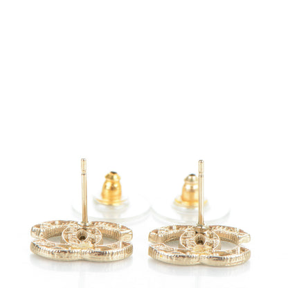 Chanel Tweed Effect CC Earrings Gold 3 of 4