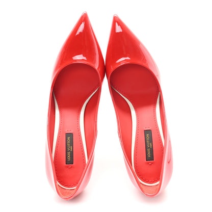 Louis Vuitton Patent Calfskin Eyeline Pumps 38 Rouge 2 of 9