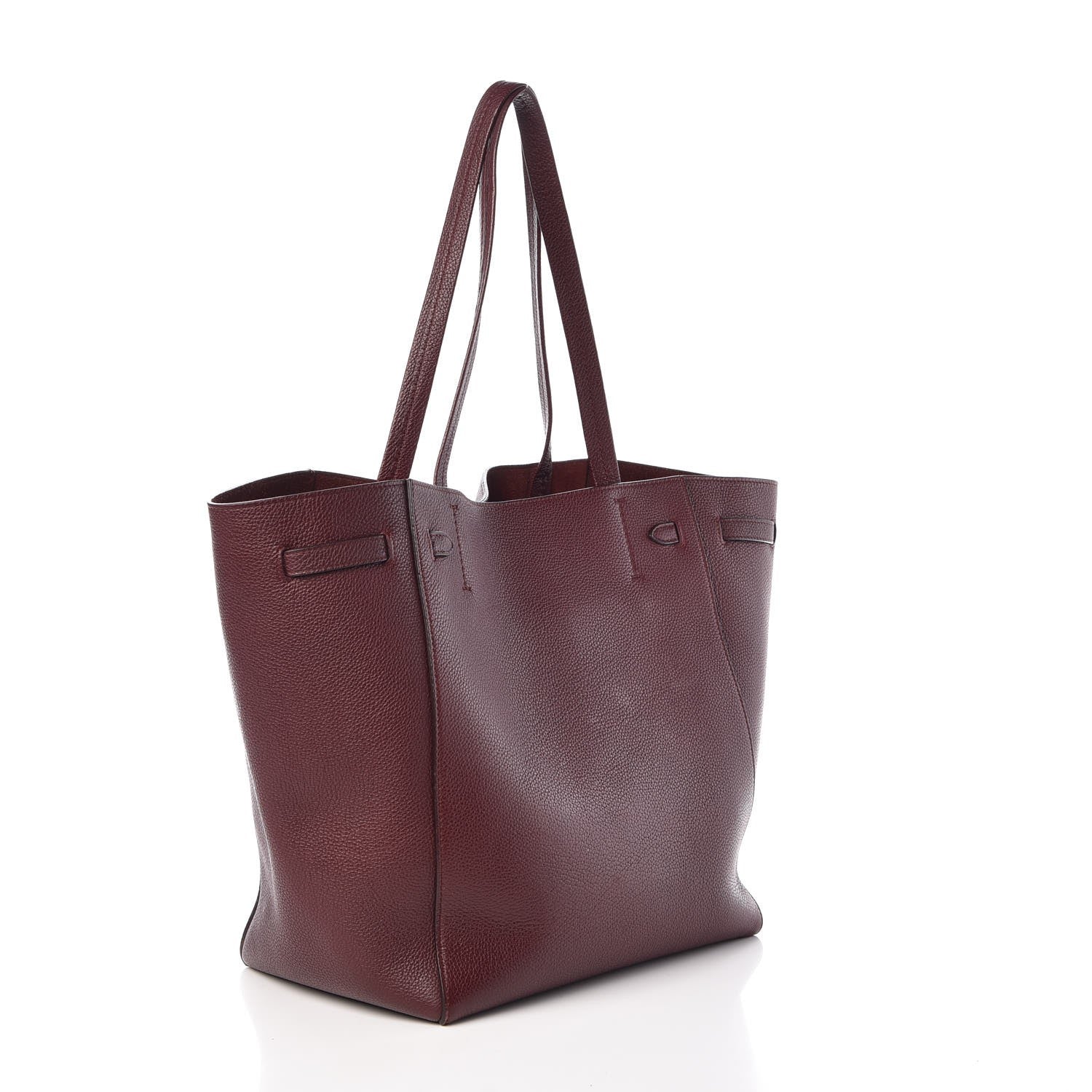 Celine Soft Grained Calfskin Small Belt Cabas Phantom Burgundy 3 of 11