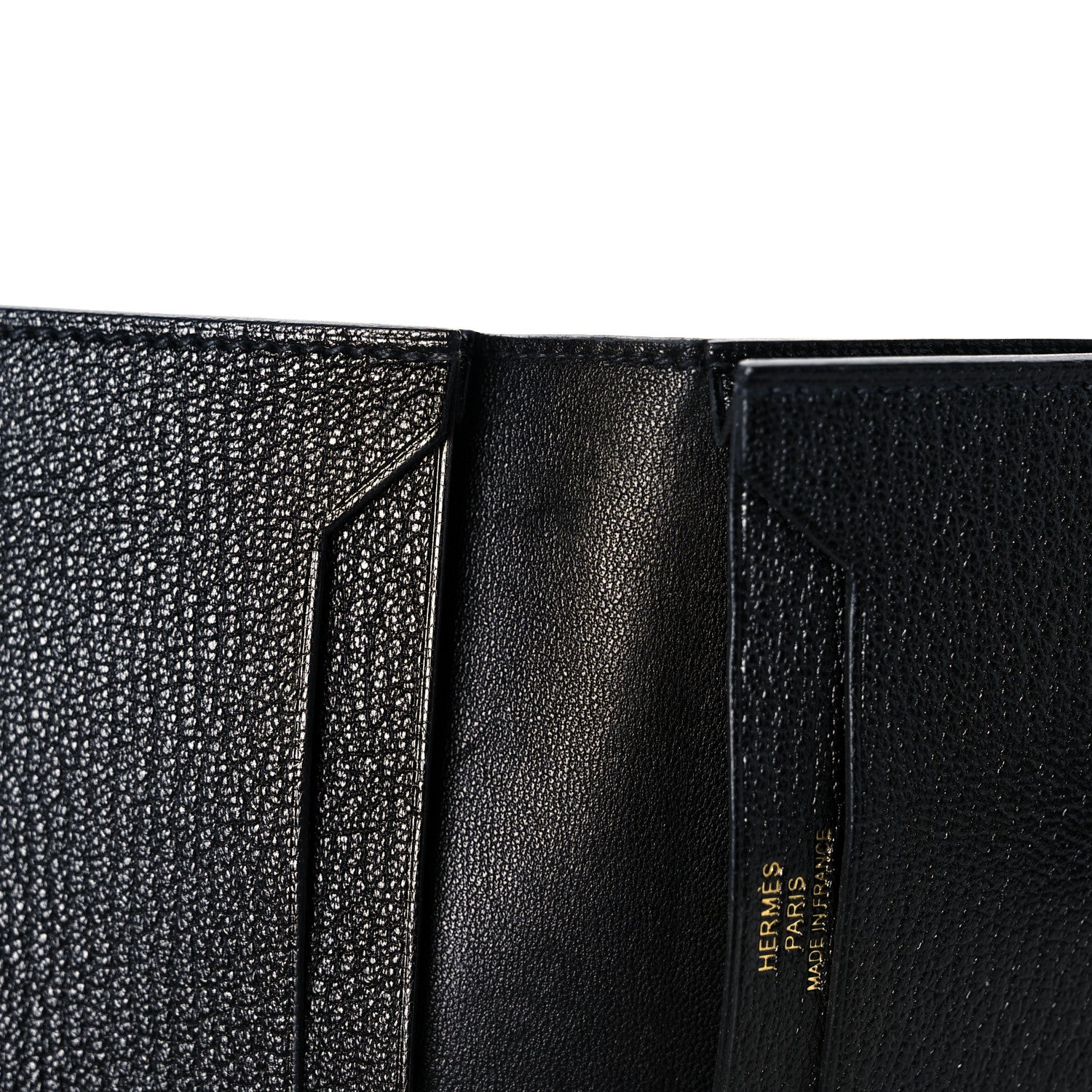 Hermes Chevre Mysore Bearn Card Holder Wallet Black 8 of 9