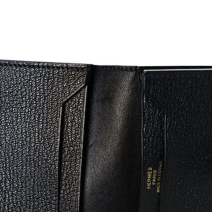 Hermes Chevre Mysore Bearn Card Holder Wallet Black 8 of 9