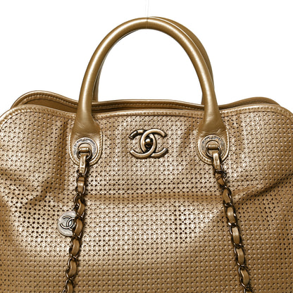 Chanel Metallic Calfskin Perforated Up In The Air Tote Gold 8 of 12