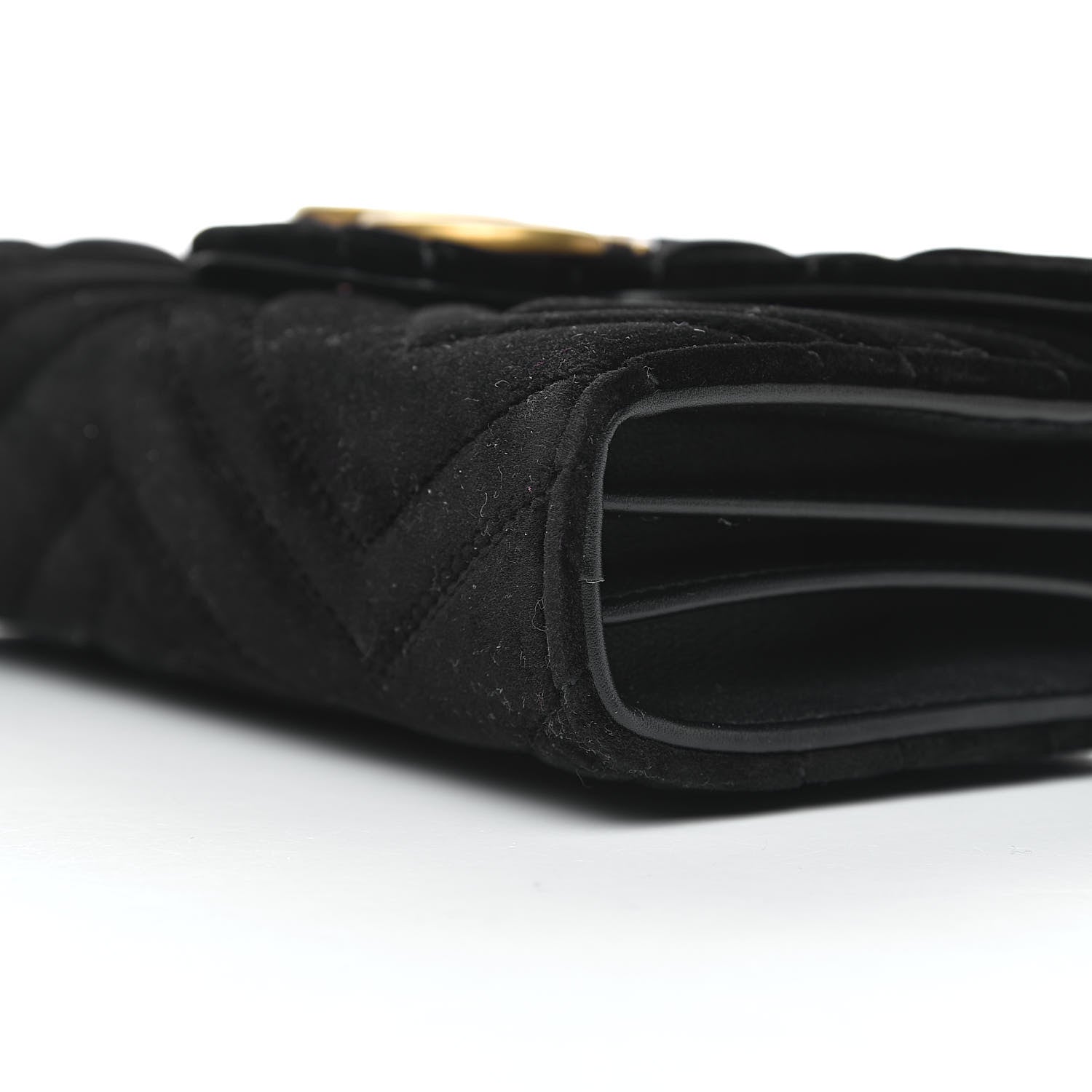 Gucci Velvet Matelasse GG Marmont Chain Wallet Black 9 of 10