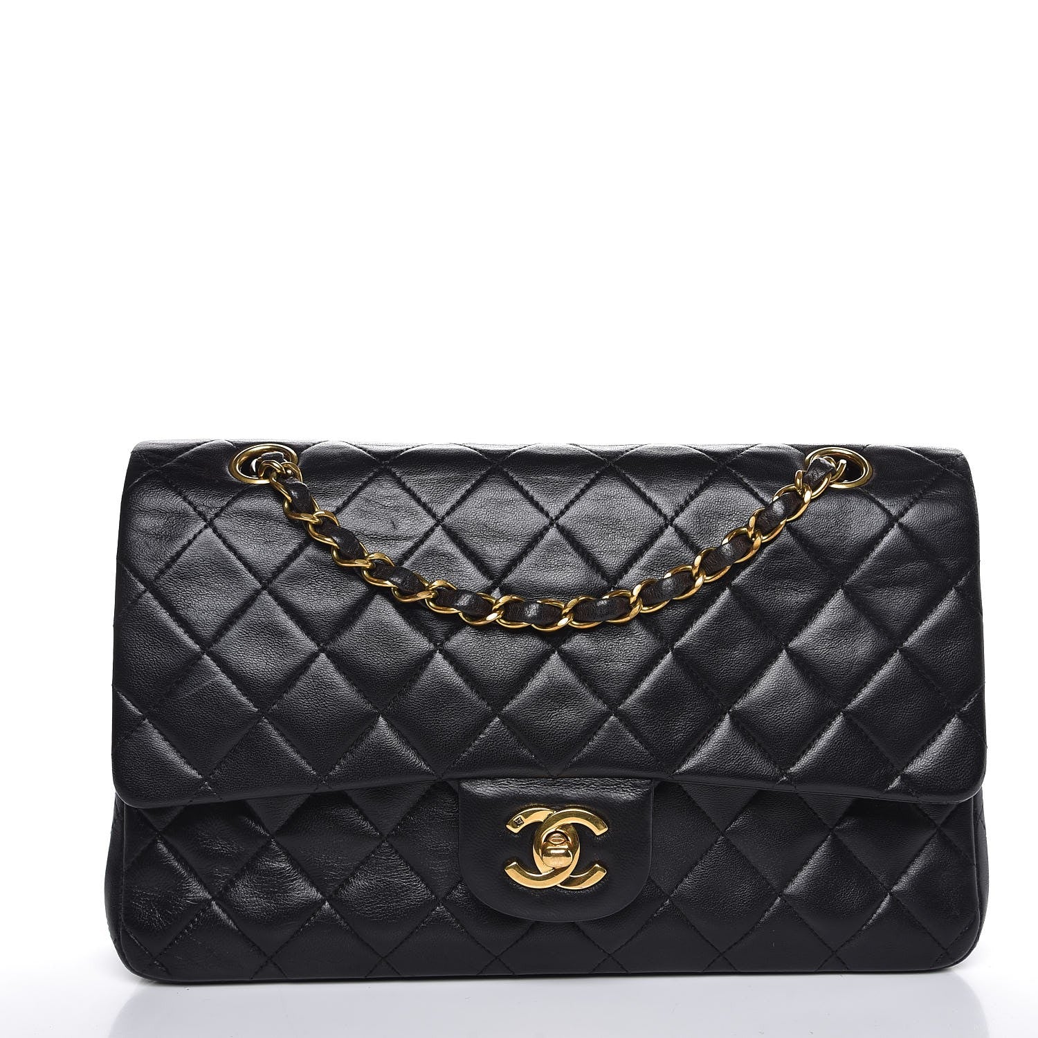 Chanel Lambskin Quilted Medium Double Flap Black 1 of 10