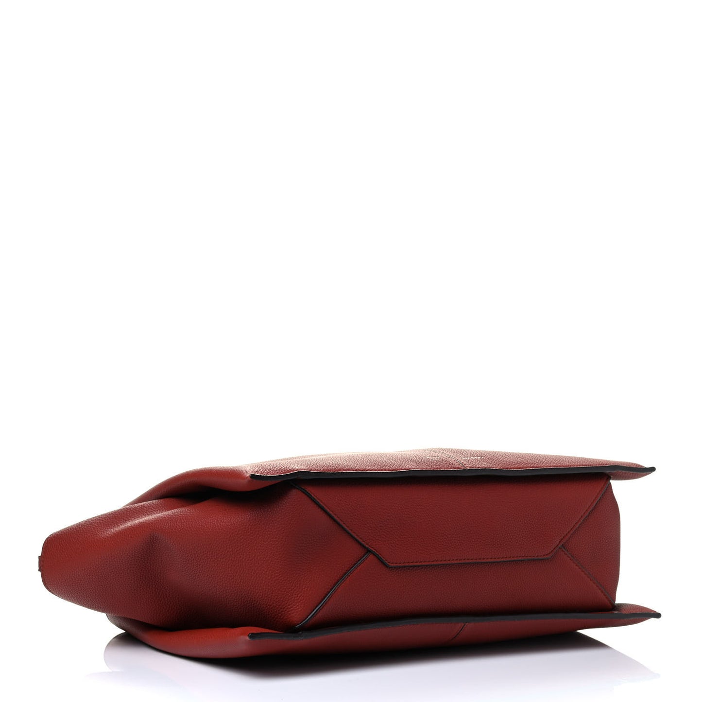 Baby Grained Calfskin Medium Tri-Fold Bag Burnt Red