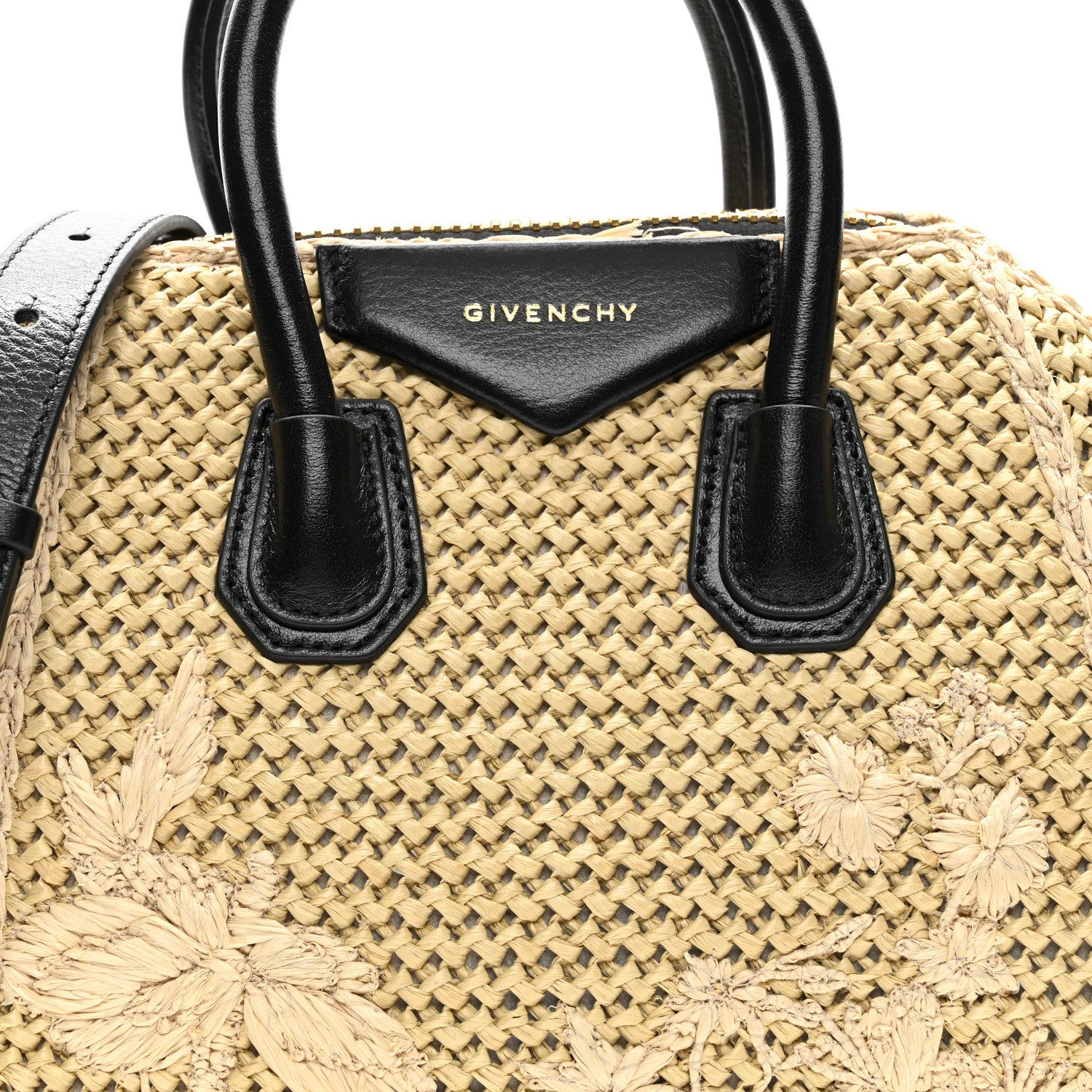 Givenchy Raffia Embroidered Mini Antigona Natural Black 8 of 10