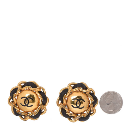 Chanel Lambskin Chain CC Clip On Earrings Gold 2 of 5