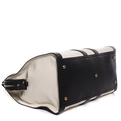 Saint Laurent Calfskin Large Cabas ChYc Black White 4 of 8