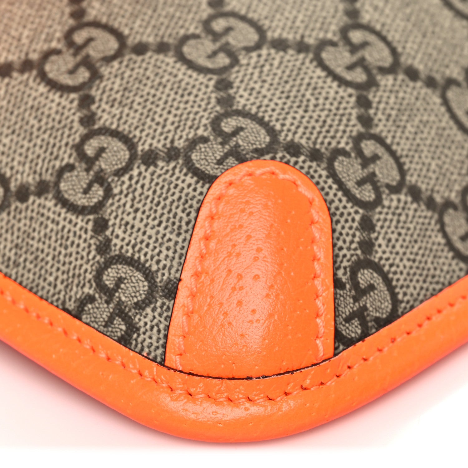 Gucci GG Supreme Monogram Web Small Ophidia Belt Bag Beige Ebony Orange Fluo 9 of 10