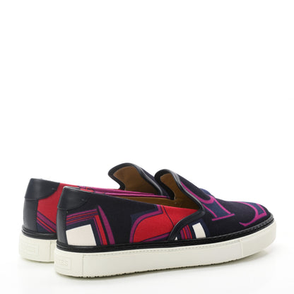 Hermes Toile Womens Les Coupes Kick Slip On Sneakers 37.5 Pourpre 4 of 8